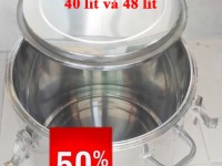 Thùng cách nhiệt inox 3 lớp đựng cơm canh nóng lạnh 