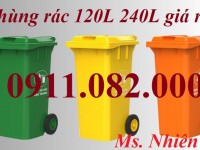  Chuyên sỉ thùng rác giá rẻ- thùng rác 120l 240l 660l màu xanh- lh 0911082000