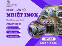 Khớp giãn nở kim loại, Khớp nối giãn nở inox pasty, Khớp giãn nở bằng vải chịu nhiệt