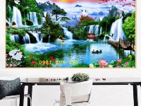 Tranh gạch 3d phong cảnh ốp phòng khách 