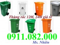  Đại hạ giá thùng rác nhựa- thùng rác 120l 240l 660 giá rẻ- lh 0911082000