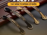 Tay nắm tủ đồng hoa văn cổ điển NK037D | Zalo 0901 196 552