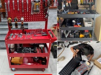 Xe đẩy dụng cụ 3 ngăn giúp bảo quản và di chuyển đồ nghề tốt hơn
