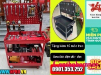 Xe đẩy dụng cụ 3 ngăn giúp bảo quản và di chuyển đồ nghề tốt hơn
