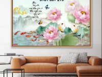 Tranh 3d hoa sen , gạch trang trí mới 