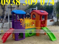 Nhà leo 2 khối, nhà chòi 2 khối,cầu trượt liên hoàn 2 khối