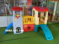 Bộ cầu trượt khối nhà trẻ em, nhà leo cầu trượt trẻ em