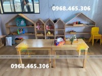 Bàn ghế gỗ mầm non, bàn gỗ mầm non chất lượng cao
