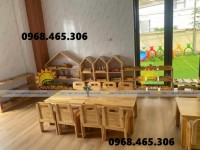 Bàn ghế gỗ mầm non, bàn gỗ mầm non chất lượng cao