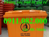Bán thùng rác nhựa màu xanh giá rẻ, thùng rác 120l 240l 660l giá sỉ lẻ- lh 0911082000