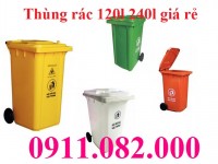 Bán thùng rác nhựa màu xanh giá rẻ, thùng rác 120l 240l 660l giá sỉ lẻ- lh 0911082000
