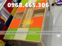 Bàn lego trẻ em bằng gỗ, bàn chơi lego trẻ em