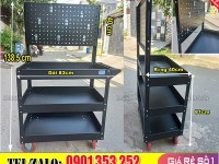Xe đẩy 3 ngăn giúp lưu trữ, bảo quản đồ nghề hiệu quả
