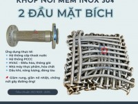 Khớp nối mềm nối bích, khớp nối mềm inox chịu nhiệt, khớp nối mềm kim loại nối bích