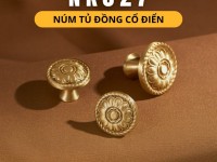 Núm tủ đồng hoa văn cổ điển NK027 | Zalo 0901 196 552