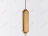 Tay nắm âm cửa tủ màu vàng mờ NK061T | Zalo 0901 196 552