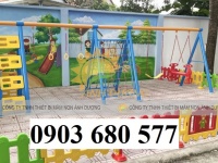 Thang leo liên hoàn kết hợp cầu trượt, xích đu cho trẻ nhỏ mầm non