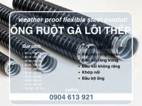 Ống ruột gà lõi thép bọc nhựa PVC phi 1/2