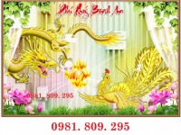 Tranh gạch ốp tường hình rồng 3d 