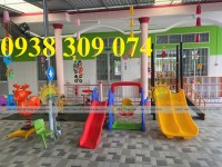Cầu trượt khu vui chơi , thú nhún lò xo, bập bênh trẻ em