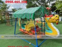 Xích đu trẻ em 3 chỗ ngồi, xích đu mầm non ngoài trời