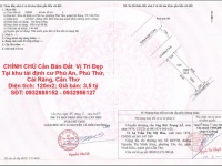 CHÍNH CHỦ Cần Bán Đất  Vị Trí Đẹp Tại khu tái định cư Phú An, Phú Thứ, Cái Răng, Cần Thơ