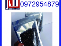 Túi zipper đáy đứng 1 mặt bạc đựng nông sản khô