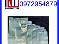 Túi zipper đáy đứng 1 mặt bạc đựng nông sản khô