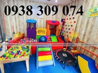 Bộ cầu trượt 2 mái nhà ,Bộ nhà leo cầu trượt 2 khối BCT