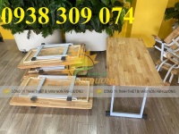Bàn gỗ mẫu giáo, bàn gỗ mầm non, bàn học gỗ cho bé mầm non