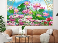 Gạch tranh  ốp tường 3d hoa sen 