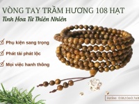 Vòng tay trầm hương 108 hạt / đeo là thơm, mang là an