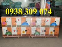 Tủ kệ đựng cặp cho bé mầm non, tủ kệ gỗ cặp dép mầm non