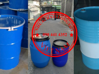 Thùng phuy sắt đựng dung môi, vỏ thùng phuy sắt 220 lít nắp kín, thùng phuy sắt đựng sút 