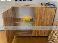 Tủ chăn gối mầm non bằng gỗ, tủ đựng chăn gối trẻ em 