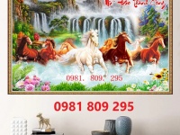 Gạch ốp 3d phòng khách ngựa 