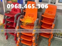 Ghế tay vịn mầm non, ghế nhựa mầm non có tay vịn
