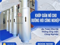 Khớp giãn nở nhiệt inox/ Bù giãn nở đường hơi/ Bù trừ áo khống mặt bích