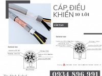 Cáp điều khiển 10 lõi 10×0.5mm/10×0.75mm/10×1.0mm/10×1.5