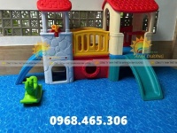 Cầu trượt 2 khối nhà, ngôi nhà cầu trượt trẻ em