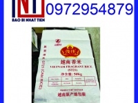 Bao PP đựng gạo 50kg, bao bì gạo 50kg in ấn giá rẻ