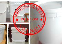 Vỏ thùng sơn 30 lít nắp đóng, xô nhựa 22 lít vuông quai nhựa, thùng sơn 20L nắp rót