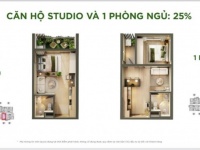 Căn hộ 1 phòng ngủ 38m2 1PN 1WC Sky Retreat, Quỹ hàng ưu tiên,Hướng cao tốc thoáng mát