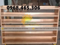 Kệ dép mầm non bằng gỗ, kệ dép mẫu giáo