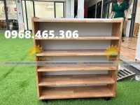 Kệ dép mầm non bằng gỗ, kệ dép mẫu giáo