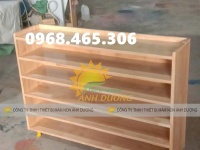 Kệ dép mầm non bằng gỗ, kệ dép mẫu giáo