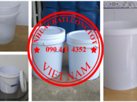 SX vỏ thùng sơn trơn 16 lít tròn, xô nhựa 18 lít tròn, thùng nhựa 20 lít vuông 