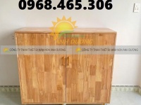 Kệ nhà trẻ, kệ gỗ cao su mầm non, kệ 3 tầng mầm non