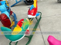 Bập bênh đôi 2 con cá trẻ em, bập bênh composite mầm non, bập bênh đế cong mầm non