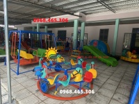 Đu quay ngựa trẻ em, đu quay đạp chân mầm non